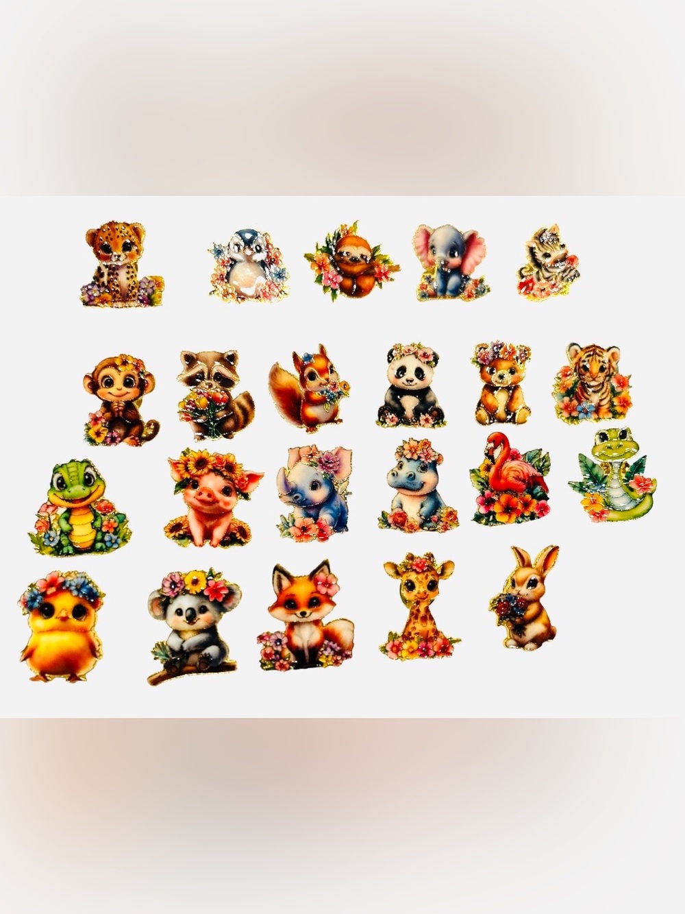 Cute Floral Assorted Baby Animal Pins 2 for $8